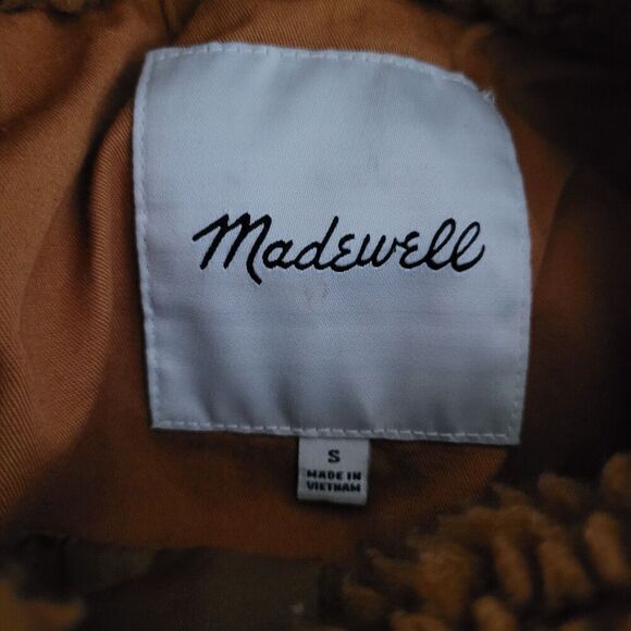 Madewell Jacket Womens Small Portland Sherpa Orange Button Down Boxy - Picture 7 of 8